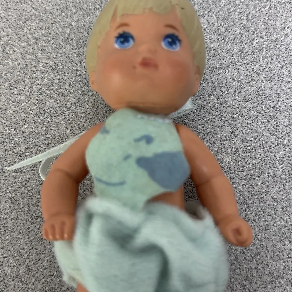 Vintage Mattel Barbie Tommy Doll, 4.5”, Blonde. Diaper,  2 Novelty One Piece Set